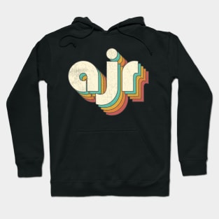 Retro Vintage AJR Rainbow Letters Distressed Style Hoodie